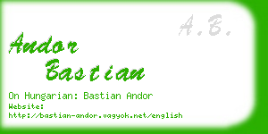 andor bastian business card